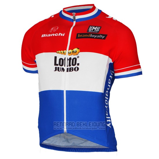 2017 Fahrradbekleidung Lotto NL-Jumbo Champion Niederlande Trikot Kurzarm und Tragerhose